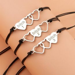 3pcs/set Charm Friendship Sister Bracelets Sister Best Friend Bracelet with Card Soul Sister Bff Bridesmaid Gift