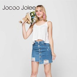 Jocoo Jolee Women's Sexy Tops Sleeveless Top Women Summer Casual Loose Hem Tops Strappy Cami Short Top Tees S-L Size 210619