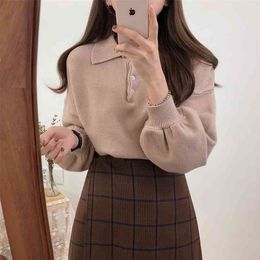 Women Sweater pullover Female knitting overszie sweaters Long Sleeve Girls Tops Loose Elegant Knitted Outerwear thick sexy 210423