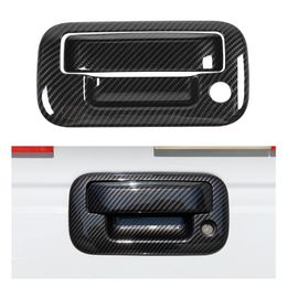 ABS Rear Door Tailgate Bowl Trim Dcoration Accessories for Ford F150 2009-2014 Carbon Fibre