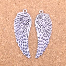 29pcs Antique Silver Bronze Plated angel wings Charms Pendant DIY Necklace Bracelet Bangle Findings 55*19mm