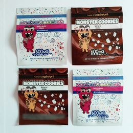 New Monstercookie edible packaging bags milk chocolate chips Biscuits mylar 600mg pouch snack packing bag package resealable edibles peanut butter cups package