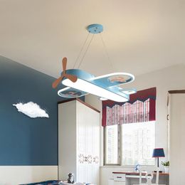 Modern Led Pendant Lamp For Children's Room Bedroom Home Kids Baby Boys Aeroplane Hanging Ceiling Chandelier Decor Light Fixture Lamps