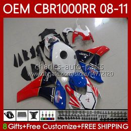 OEM Body For HONDA Fairings White red blue CBR 1000 CBR1000 RR CC 2008-11 60No.157 CBR 1000RR CBR1000RR 08 09 10 11 CBR-1000 1000CC 2008 2009 2010 2011 Injection Bodywork