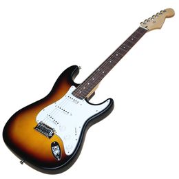 Factory Outlet-6 Strings Tobacco Sunburst Electric Guitar with Basswood Body,Rosewood Fretboard and 22 Frets,High Cost Performance