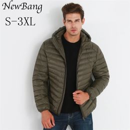 Bang Brand Lightweight Men Hooded Duck Down Jacket Ultra Light Portable Windproof Warm Coat Feather Parka Man 210910