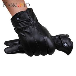 Fingerless Gloves KANCOOLD Men Fashion Warm Cashmere Leather Male Winter Driving Waterproof High Quality 2021NOV23