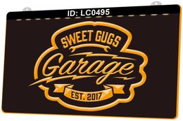 LC0495 Sweet Gugs Garage Est Light Sign 3D Engraving