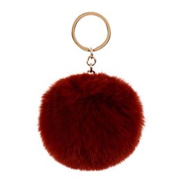 2022 New Fashion luggage key-chain Party Favor imitation Rex rabbit furs ball key ring faux fur pendant ladies luggage ornaments