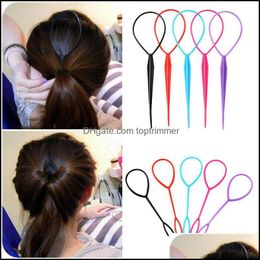 ponytail loop tool UK - Bun Aessories & Products4Pcs Hair Braid Maker Ponytail Creator Plastic Loop Styling Tools Drop Delivery 2021 Mxjp7
