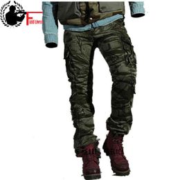 Pantaloni da uomo di moda Primavera Pantaloni militari mimetici in cotone da uomo Pantaloni tattici casuali da combattimento dritti Pantaloni maschili casuali H1223