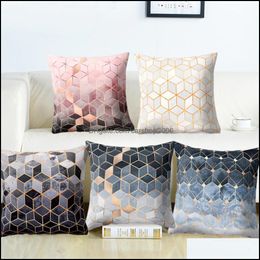 Case Bedding Supplies Textiles & Garden Fashion Short Pillow Square Plush Furry Pillowcase Er Home Bed Room Decoration Vt0091 Drop Delivery