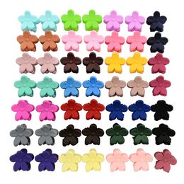 Baby Girls Flower Clips Handmade Barrettes Kids Hairpins clip Hairgrips Children Simple cute Clipper Hair Accessories Solid Colours YL663