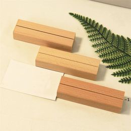 Wooden Place Card Holders Table Numbers/Sign Holder Wood Card Display Stands for Name Tags Pictures Reserved Signs Food Labels RRD11706