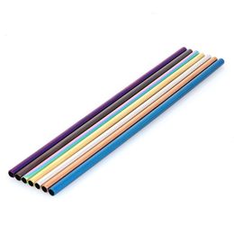 Home 215*12MM Stainless Steel straw Drinking Straws Wide Long Reusable straws Metal Smoothie Straight Straws Fashion Outdoor