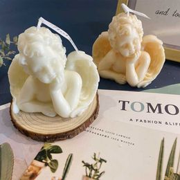 3D Angel Baby Candle Silicone Mold Clay Handmade Soap Fondant Form Chocolate Mould Plaster Cake Decorating Tools 210721