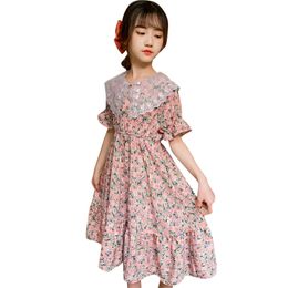 Girl Dress Floral Pattern s es Lace Children Party Summer Costume 6 8 10 12 14 210528