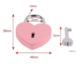 NEWValentine's Day Party Gifts 7 Colors Heart Shaped Concentric Lock Metal Mulitcolor Key Padlock Gym Toolkit Package Door Locks ZZF131