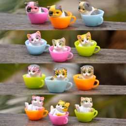 12 Pcs/Lot Miniature Terrariums Fairy Garden Decorative Resin Cat Figurine Craft Gift Ornament Terrarium Accessories Fbfpj L35Yn 663 R2