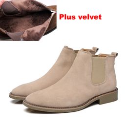 Boots Men 2022 Suede Leather Decent Men Ankle Boots Original Male Short Casual Shoes British Style Winter Warm Boot