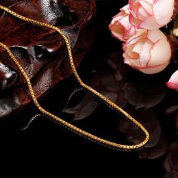 plain gold necklace Australia - Necklace Of Fashion Versatile Plain Chain Women's Imitation Gold Box Copper Plated Jewelry Chains