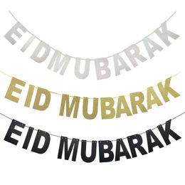 EID MUBARAK Banner Party Supplies Festival Bunting Garland Islamic Muslim Decoration RAMADAN KAREEM