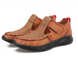 Big Size men designer sandals Fashionable leather outdoor casual shoe Breathable Fisherman Boy Beach shoes