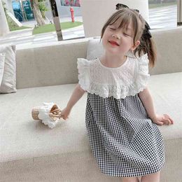 Summer Arrival Girls Fashion Plaid Dress Kids Korean Design Dresses for 210528