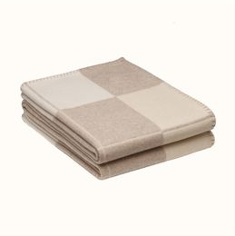 1Letter Cashmere Designer Blanket Soft Woolen Scarf Shawl Portable Warmth Thickening Plaid Sofa Bed Fleece Knitted Blanket 135-170CM
