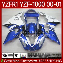 OEM Fairings For YAMAHA YZF-R1 YZF1000 YZF R 1 1000 CC White blue YZFR1 00 01 02 03 Bodywork 83No.100 YZF R1 1000CC 2000 2001 2002 2003 YZF-1000 00-03 Motorcycle Body Kit