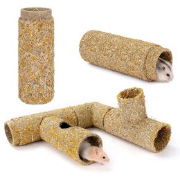 Small Animal Supplies Wooden Tunnel Exercise Tube Chew Toy Training Playing Tools Toys Multifunctional Ferret Guinea Pig Hamster
