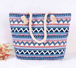 2021 Wholale cheap promotional canvas rope handle beach bag