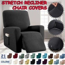 Stretch Recliner Chair Covers Washable Jacquard Fabric Non-slip Sofa Slipcovers Waterproof All-inclusive Seat Cover 211116