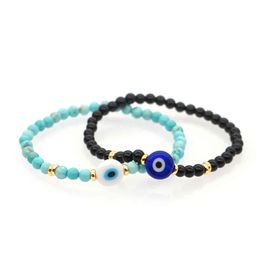 GO2BOHO Turkish Evil Bracelet For Couples Gift Women Men Jewellery Natural Stone Beads Bracelets Greek Eye Valentines Day 2021