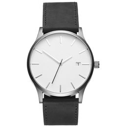 Men's watch with calendar fashion business quartz wristwatches frosted belt watches