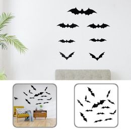 Party Hats PVC 60Pcs/Set Useful Realistic Halloween Bats Animal Wall Sticker Ornamental Lightweight For Friends