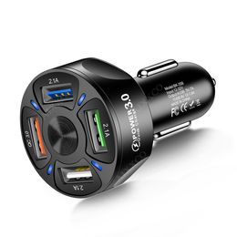 4 Port USB Car Charger LED Fast Charging Plug 7A Quick Phone Charge Adapter For iPhone 12 11 Samsung Xiaomi Huawei in Car