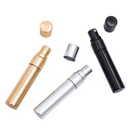 100pcs Mini Mist Spray 5ML UV Plating Refillable Portable Perfume Bottles Traveller Aluminium Atomizer Travel Sample Vials Atomizers Container Tools 7.4*1.4cm