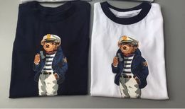 21SS U.S. size premium 100% cotton bear T-shirt short sleeve casual loose T-shirt with shirt bear print S-3XL