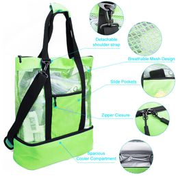 Beach Handbag Outdoor Toys Mesh Tote Fashion Shoulder Bag Travel Shopping Cooler Bags High-capacity Storage Pouch wmq1107