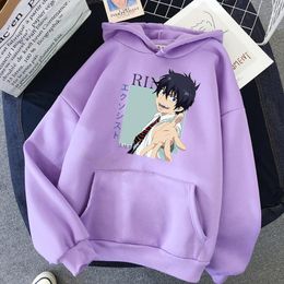 Men's Hoodies & Sweatshirts Janpanese Anime Rin Okumura Blue Exorcist Hoodie Cartoon Print Hoody Men Women Unisex Oversize Printing