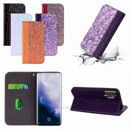 Crocodile Bling Glitter Leather Wallet Cases For Iphone 13 Mini Pro 12 11 XS MAX XR X 8 7 6 Snake Holder Sparkle Card ID Slot Bicolor Suck