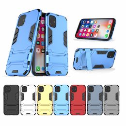 Kickstand Armour Back Cover Stand Shockproof phone Cases For IPhone 6 7 8 plus x xr 11 12 mini pro max