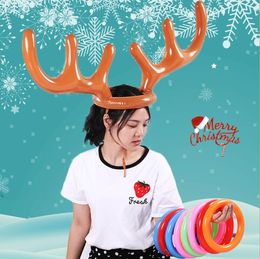 Party Supplies Christmas inflatable antlers deer head ring elk antler headband throwing rings children's toys 2022