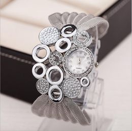 Personalized Fashion Clothing Accessories Silver Watches Wide Mesh Bracelet Ladies Watch Womens Wristwatches