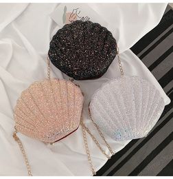 Shell Purses and Handbags for Women Mini Coin Wallet Shiny Clutch Bag Pures Female Shoulder Bag