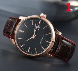High Quality 2021 Fashion Sports Young Men Top Japan Brand luxury watches Three-pin quartz watch Display Calendar with minimalist style leather