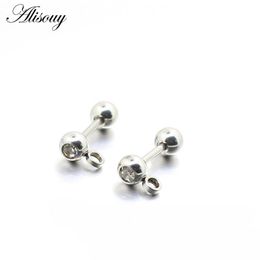 cartilage jewelry UK - Stud Alisouy 10pcs Stainless Steel Ear Cartilage Tragus DIY Crystal Earrings Dumbbell Barbell Ball Men Women Piercing Jewelry