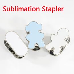 Sublimation Blanks Stapler Metal Desktop Staplers Stationery Mini Office Binding Machine DIY Heat Transfer Coating Stationery