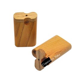 Natural Wood Smoking Dugout One Hitter Dry Herb Tobacco Storage Box Case Portable Innovative Design Protective Cigarette Pipes Tool High Quality DHL Free